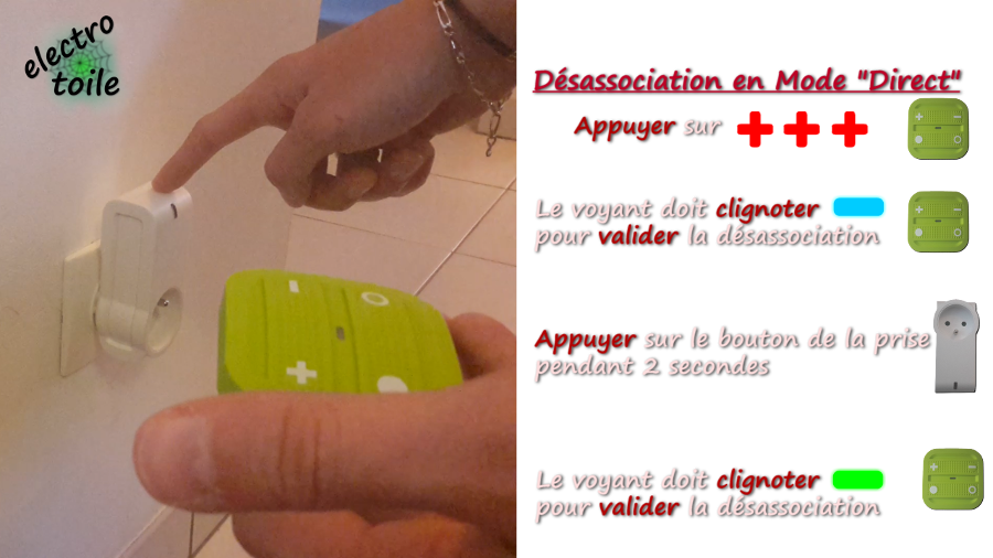 Désassociation directe d'une télécommande (soft remote) à une prise communicante (Smart Plug) Désassociation directe d'une télécommande (soft remote) à une prise communicante (Smart Plug)