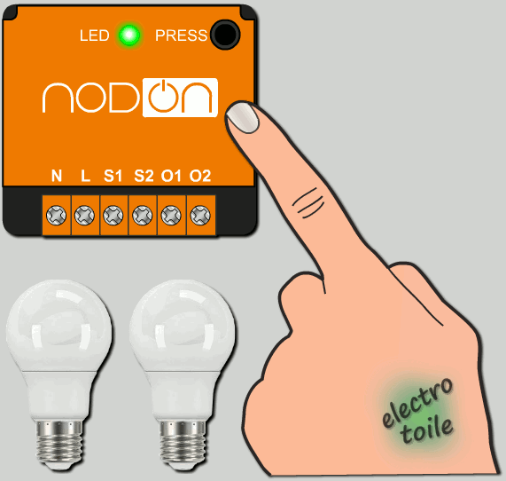 Commande en local du module SIN-2-2-00 Enocean de Nodon