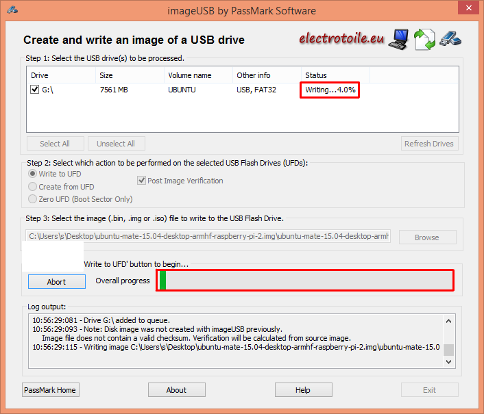 copie UBUNTU sur micro SD UBUNTU sur microSD
