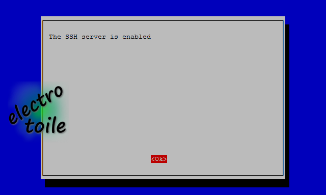 activation du serveur SSH sous raspbian