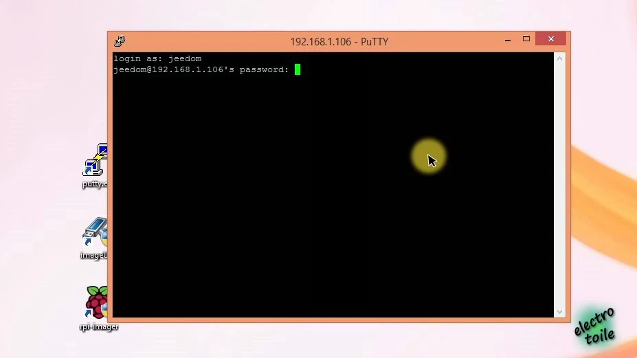 identification sur raspberry pi avec login et mot de passe