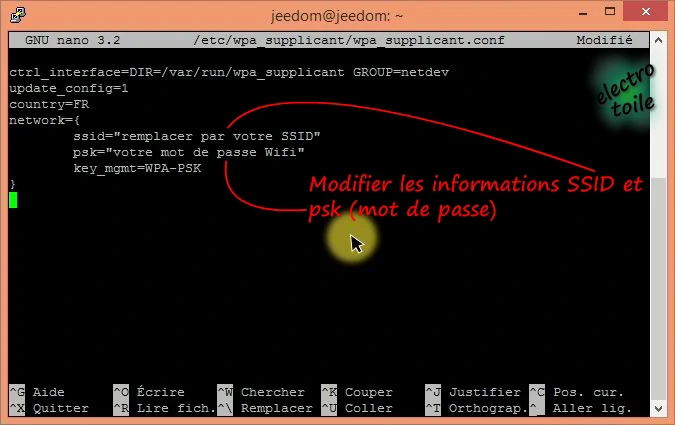 setup du Wifi sur raspberry pi