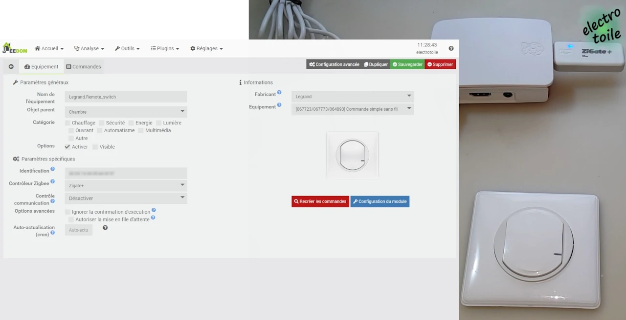 intégration de la commande sans fil netatmo avec box domotique Jeedom