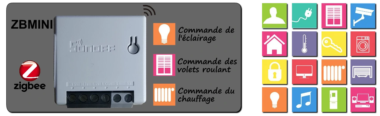 le module domotique ZBmini de Sonoff permet de commander à distance l'éclairage, le chauffage ou les volets roulant