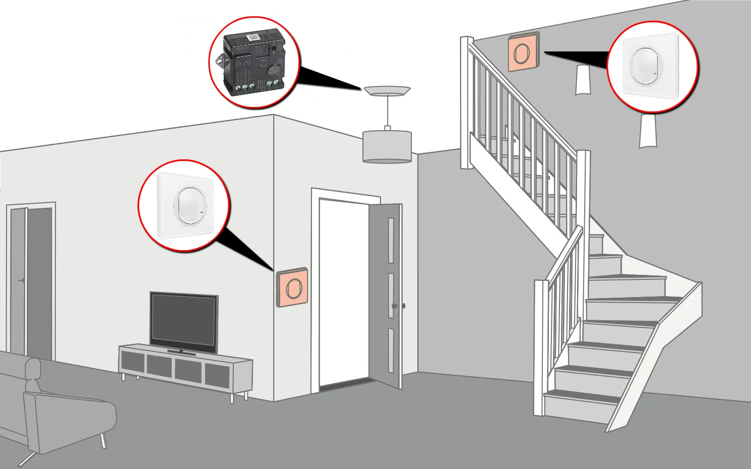 réaliser un circuit va-et-vient avec une commande sans fil netatmo zigbee