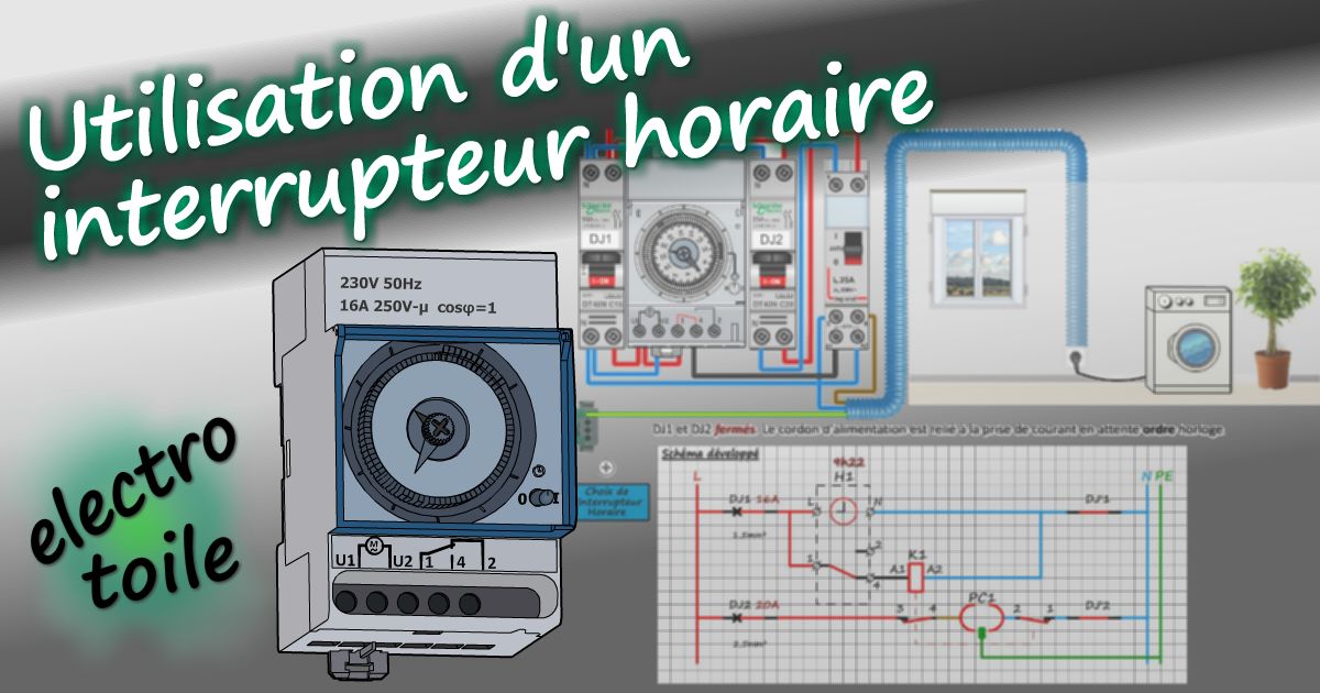 principe de fonctionnement et raccordement d'un interrupteur horaire programmable modulaire