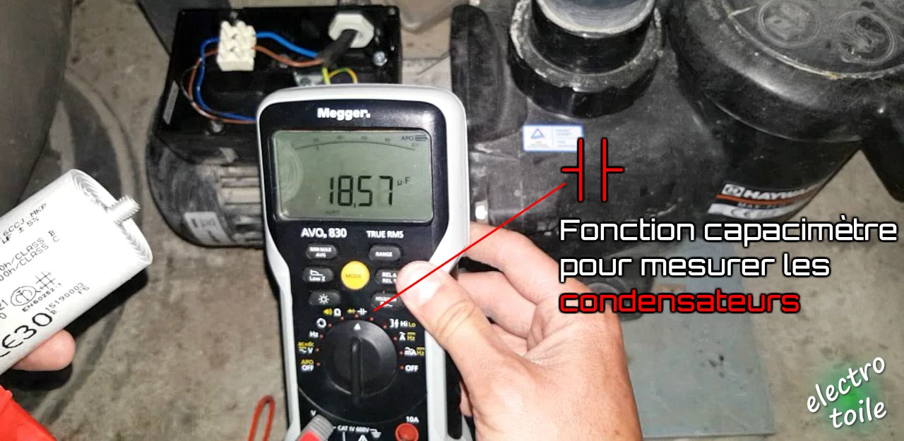 vérifier un condensateur avec un multimètre capacimètre