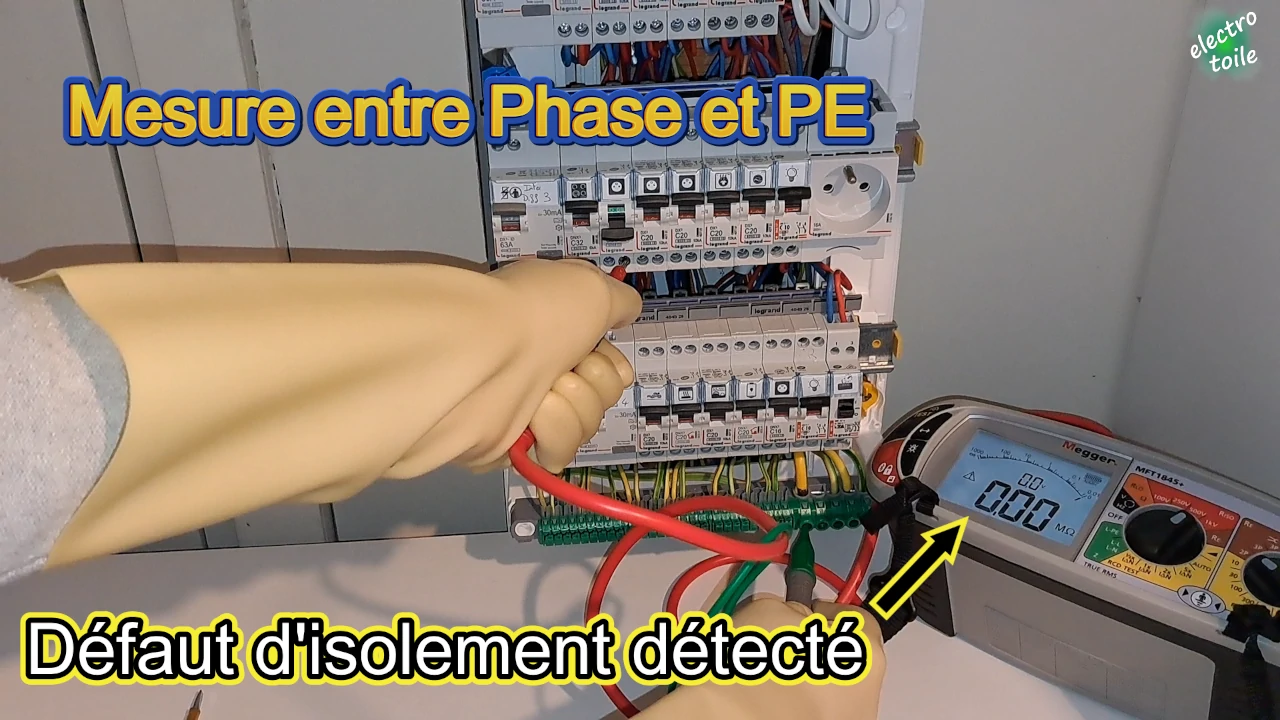 mesure de la résistance d'un ver de terre sur un circuit prise