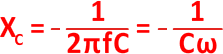 Xc = 1 / 2πfC