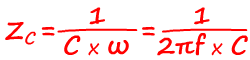 Zc = 1 / 2πfC