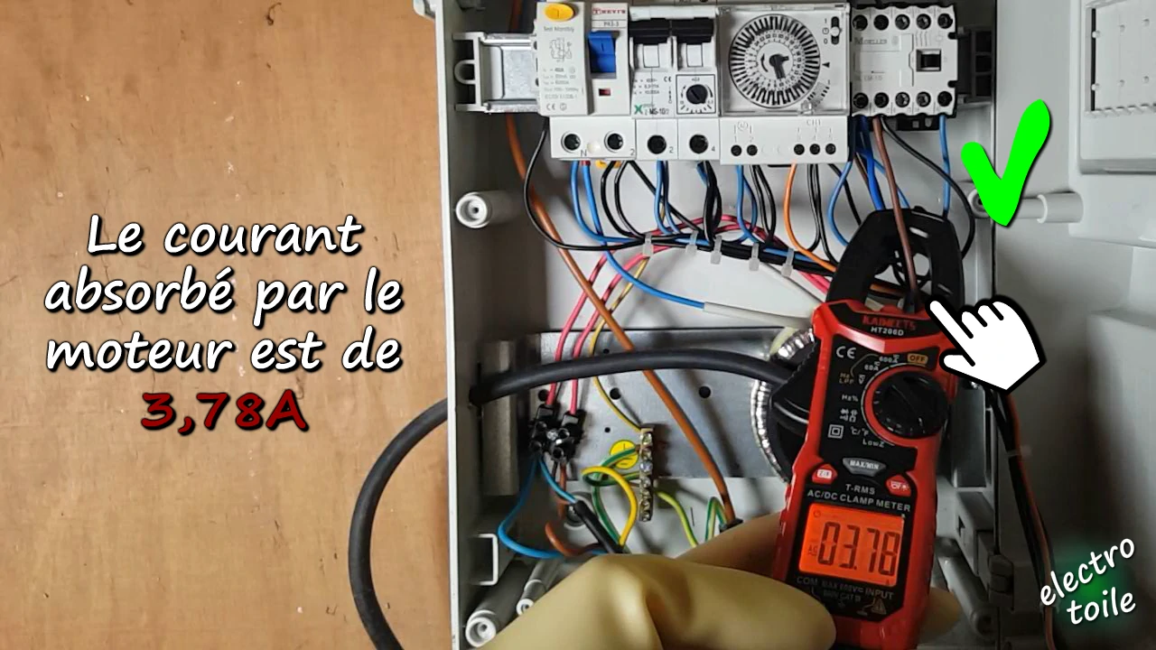affichage de l'intensité du courant électrique en Ampère