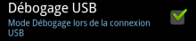mode debogage USB