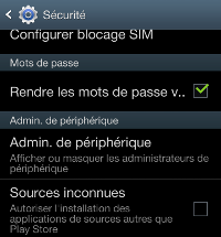 bloquer applications de sources inconnues