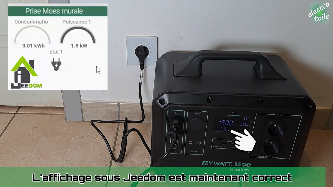 afficher la puissance et l'énergie consommée sur la prise Moes sous Jeedom