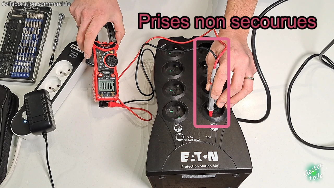 tension nulle en sortie d'onduleur sur les prises non secourues