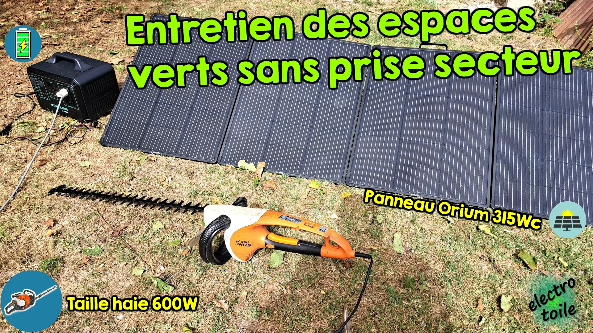 tailler une haie sans électricité avec la station izywatt 1500