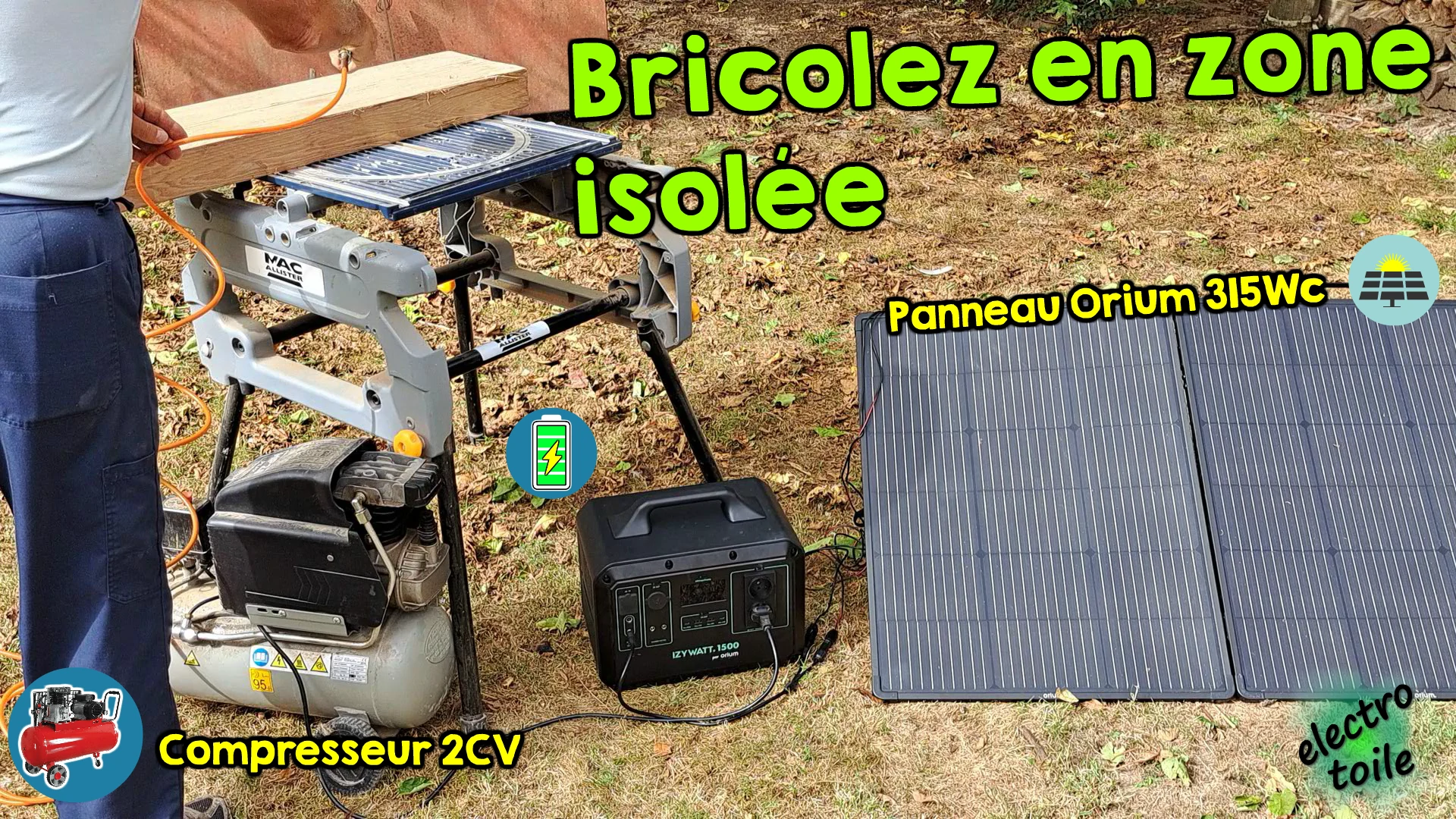 alimentation d'un compresseur en pleine nature