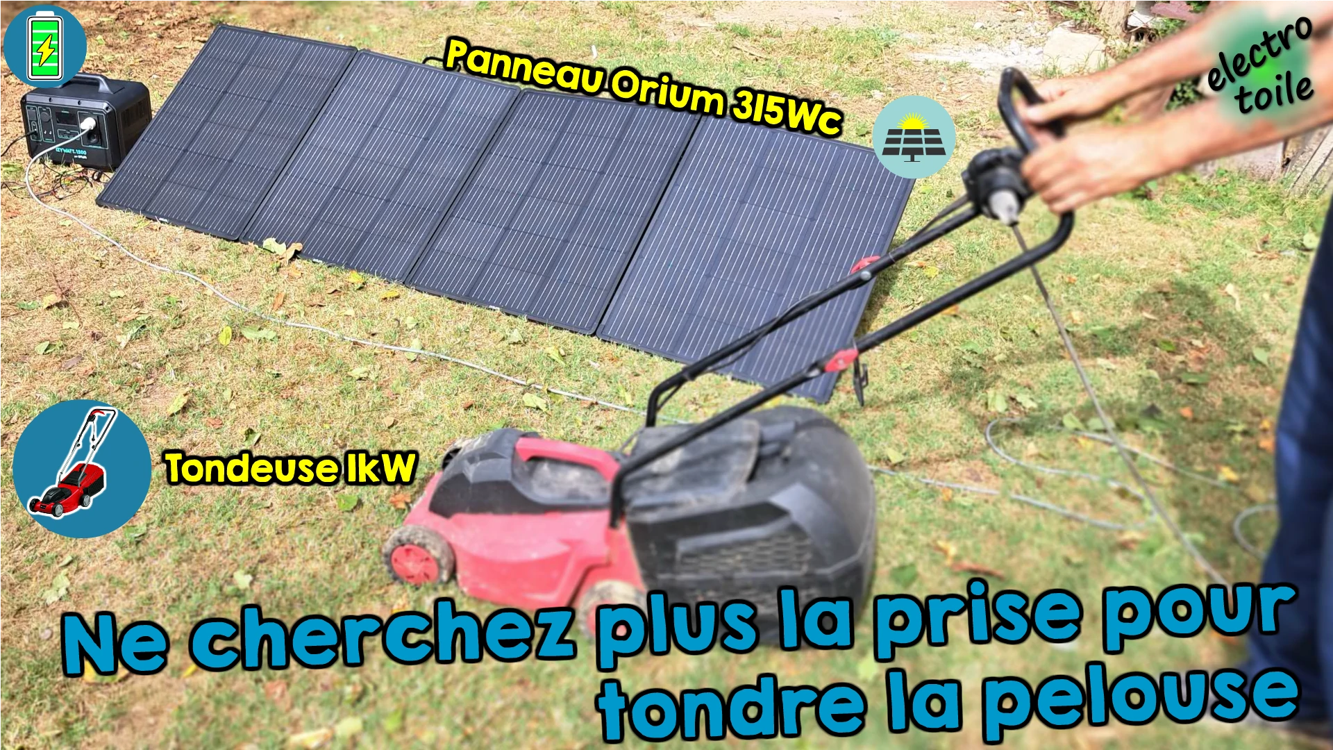tondre la pelouse sans électricité avec la station izywatt 1500