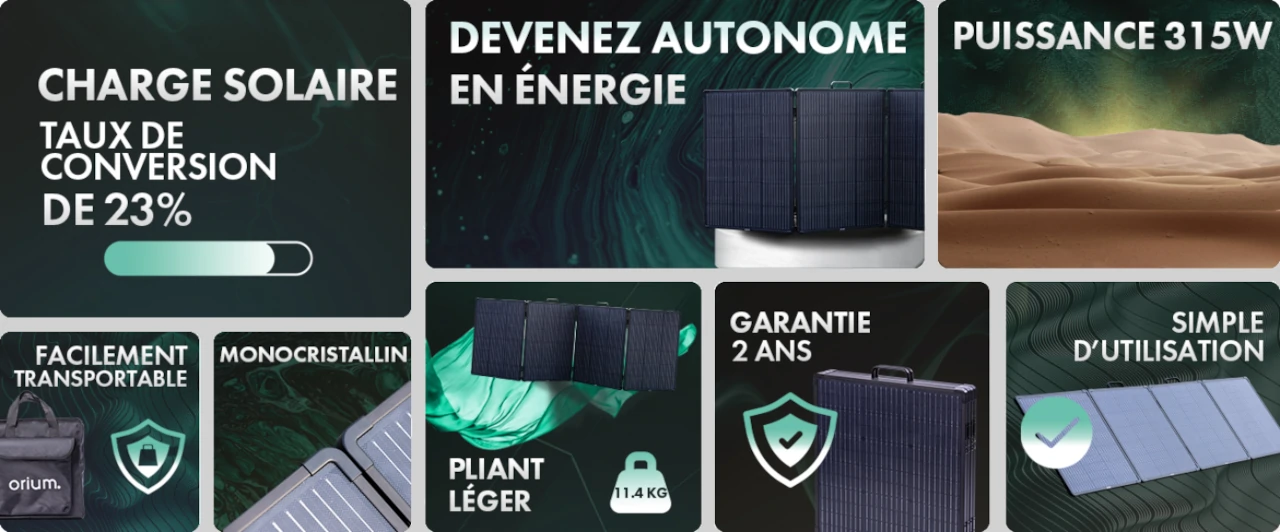 panneau solaire pliant et cadré Orium