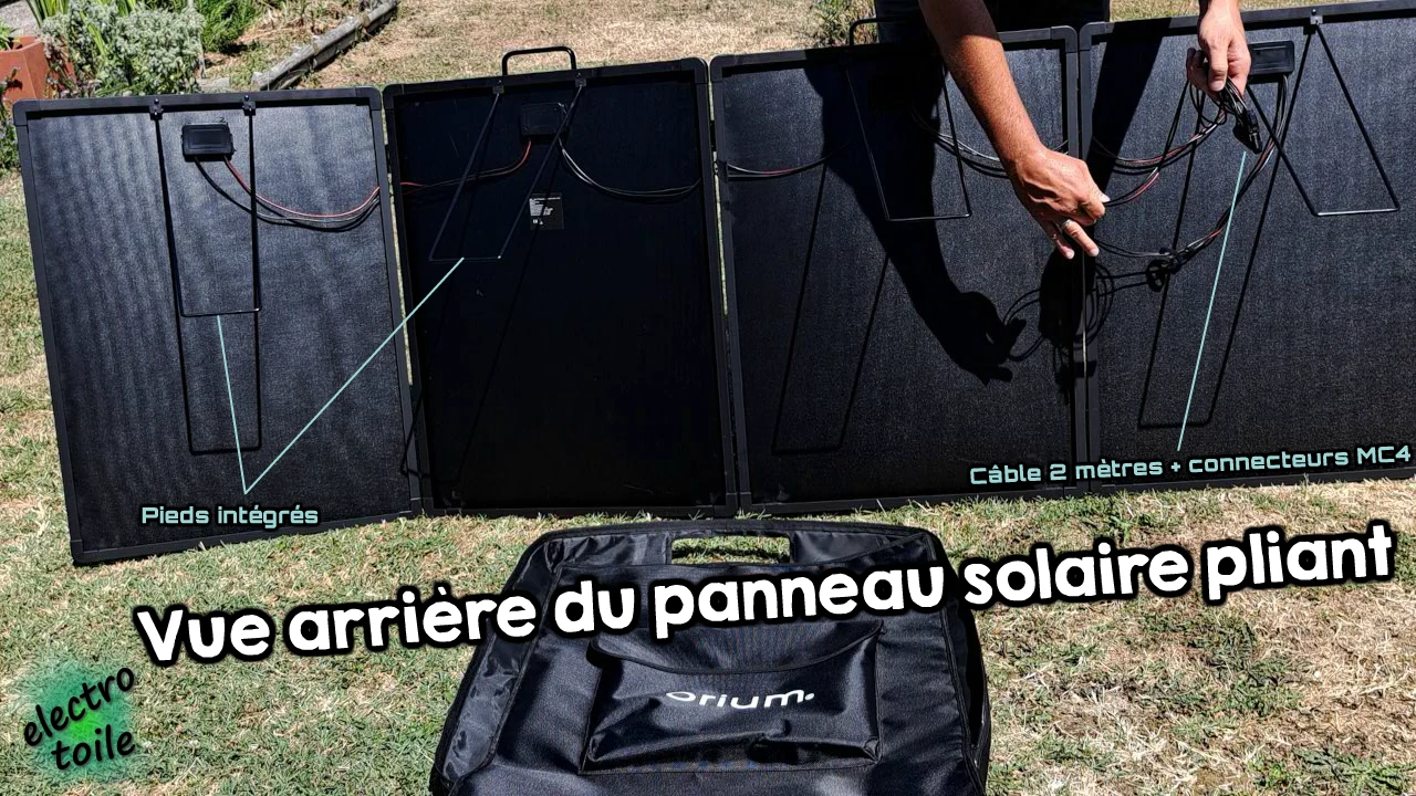 vue arrière du panneau solaire pliant et cadré