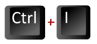 Raccourcis clavier CTRL+I italique