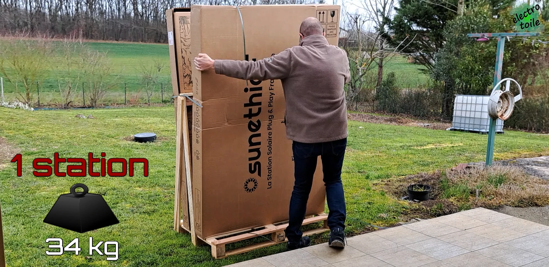 une station solaire Sunethic pèse environ 34 kg