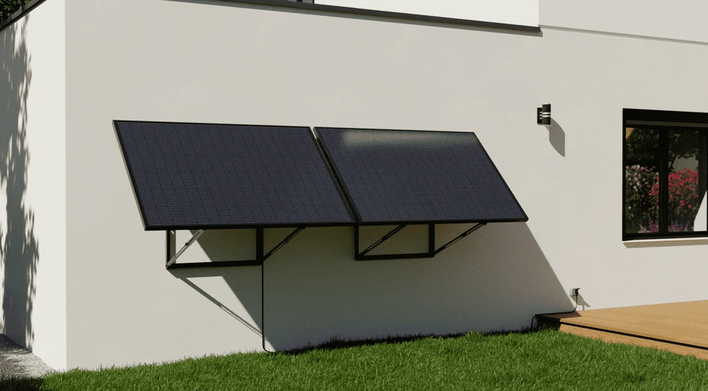 station solaire plug and play sunethic avec fixation au mur
