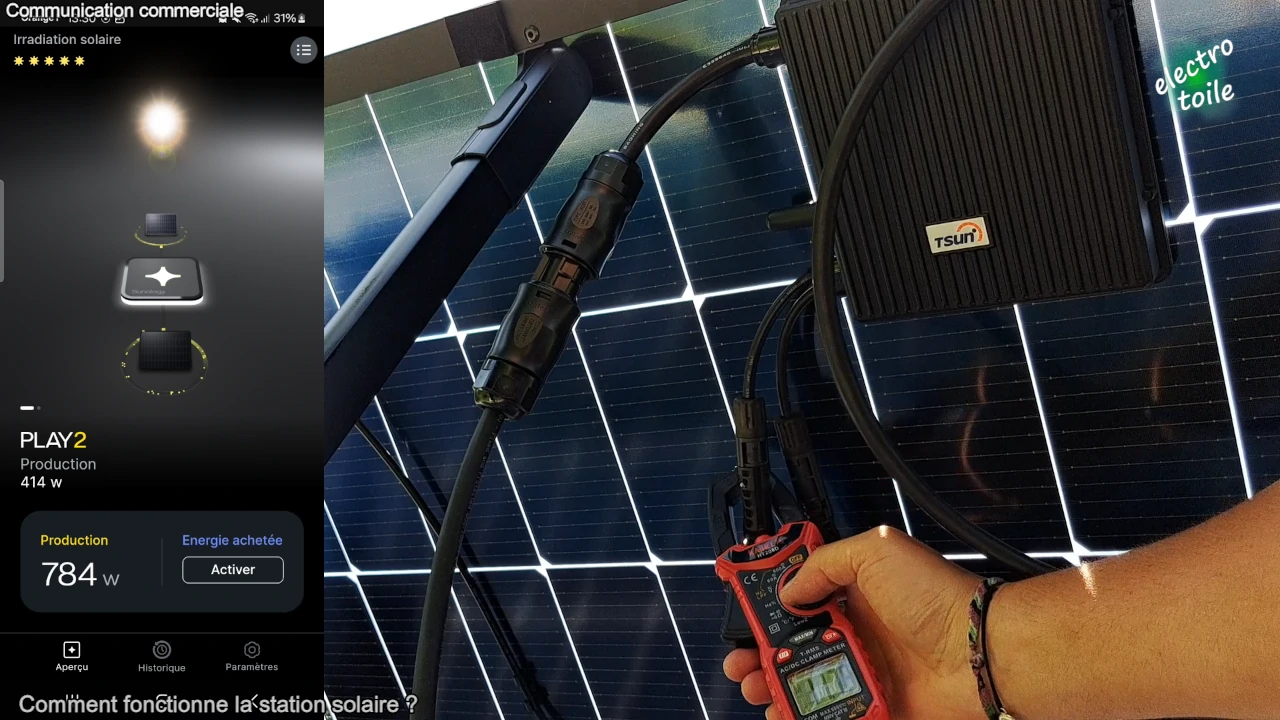 quelle est la production d'une station solaire sunology play 2