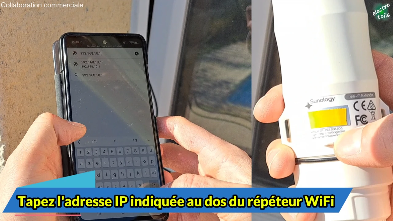 alimentation du répéteur Wifi de Sunology