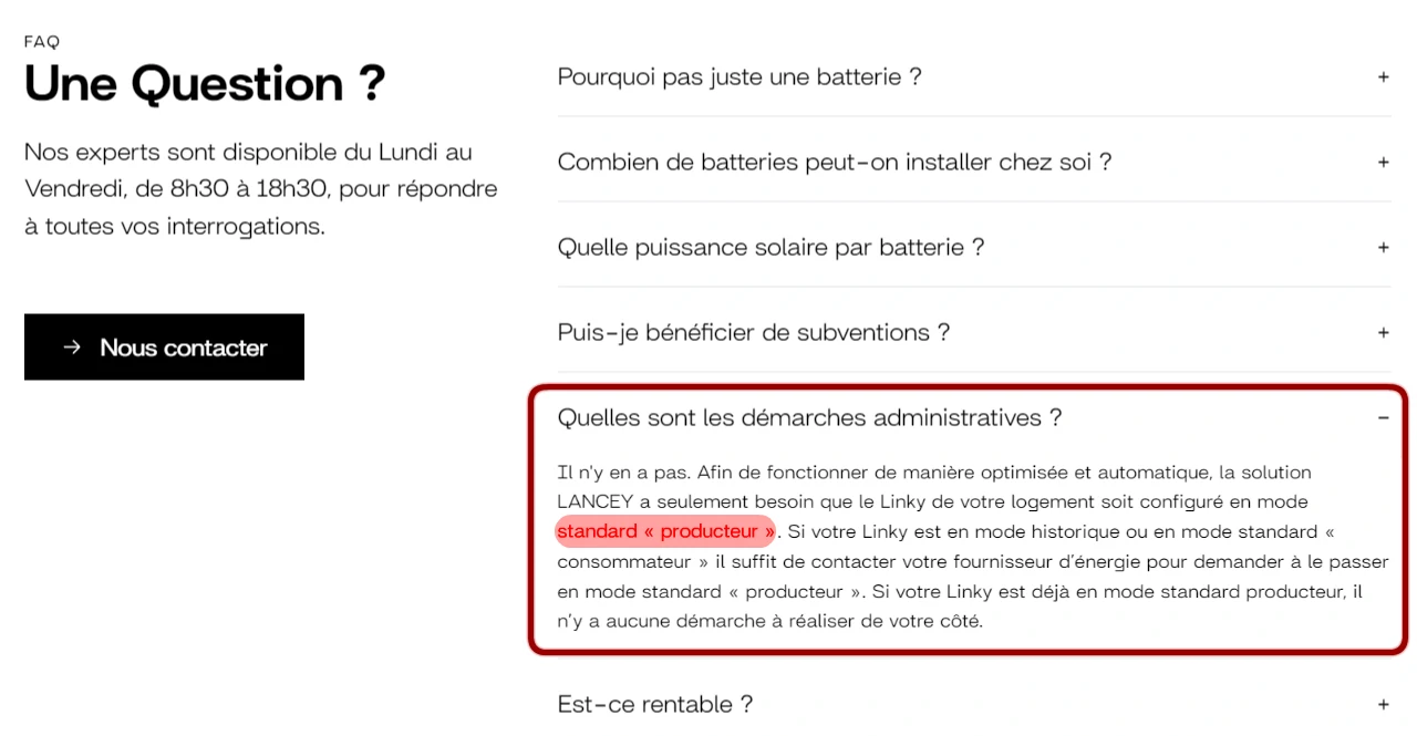 démarche administrative pour installer la batterie Sunology