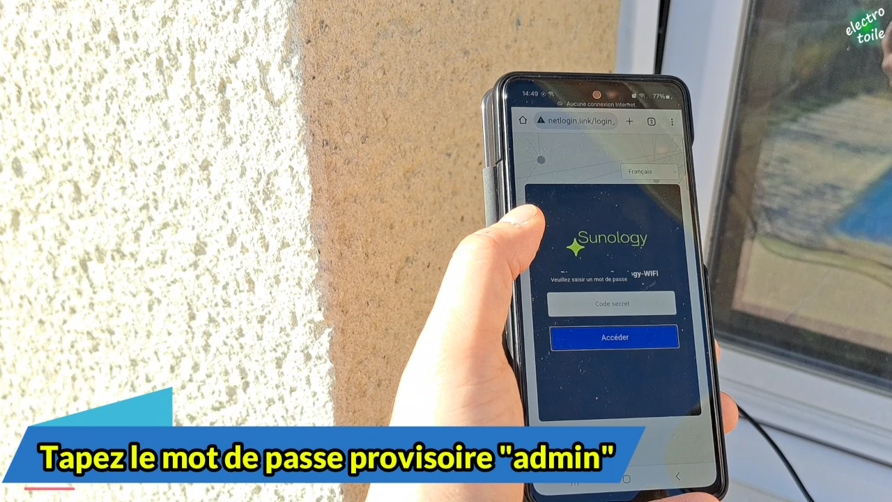 première connexion au répéteur Wifi de Sunology