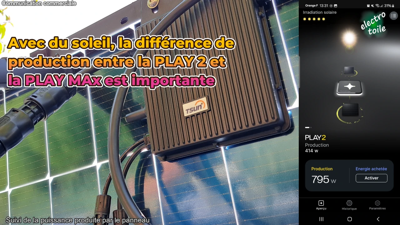 la station sunology play 2 produit plus d'électricité que la PLAY MAX