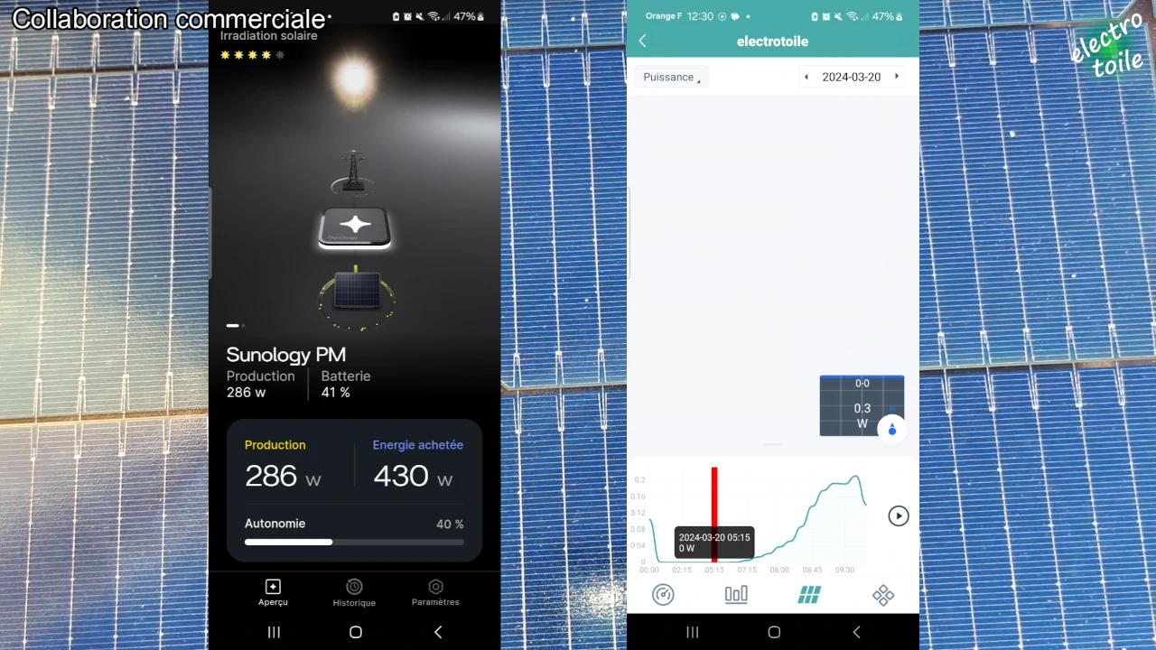 suivi de la production d'énergie électrique avec l'application mobile Stream