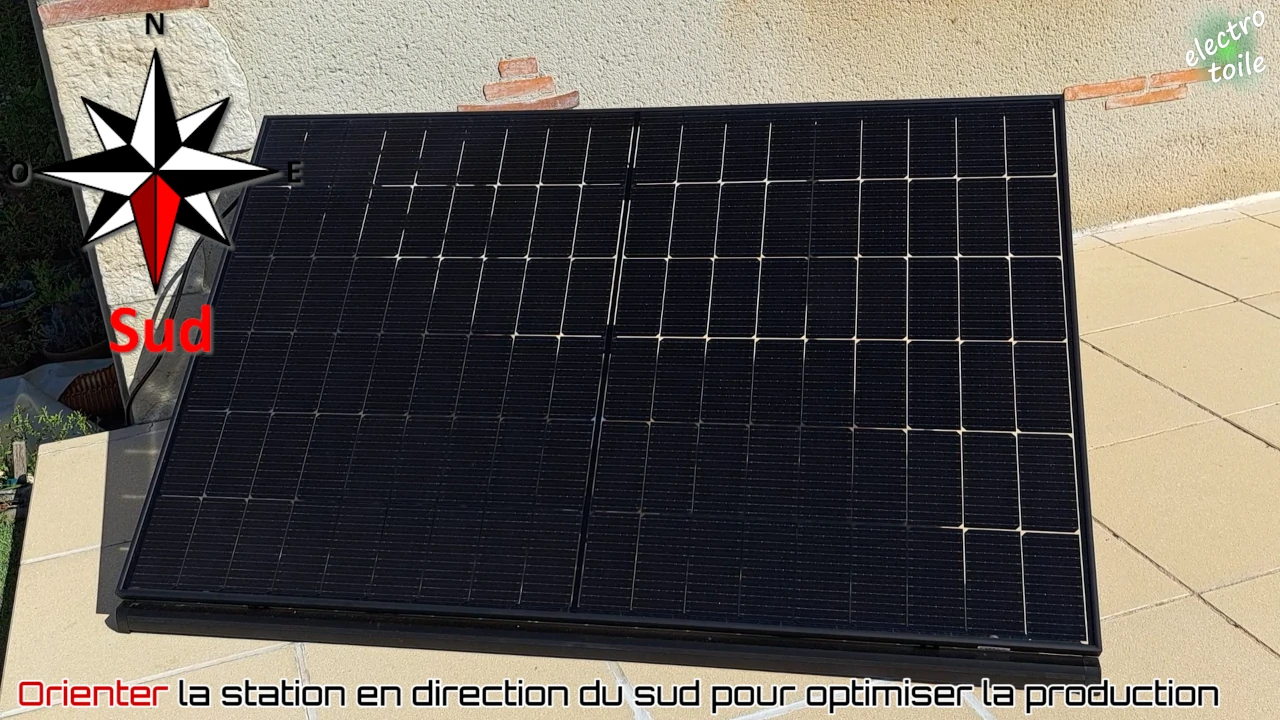 l'orientation de la station solaire sunology vers le sud permet d'augmenter le production d'électricité