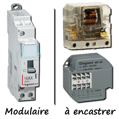 télérupteur à encastrer et modulaire