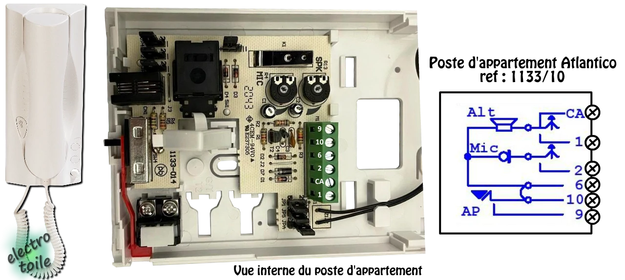 raccordement de l'interphone du contrôle d'accès analogique