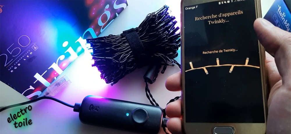 appairage guirlande Twinkly recherche en bluetooth d'une guirlande Twinkly