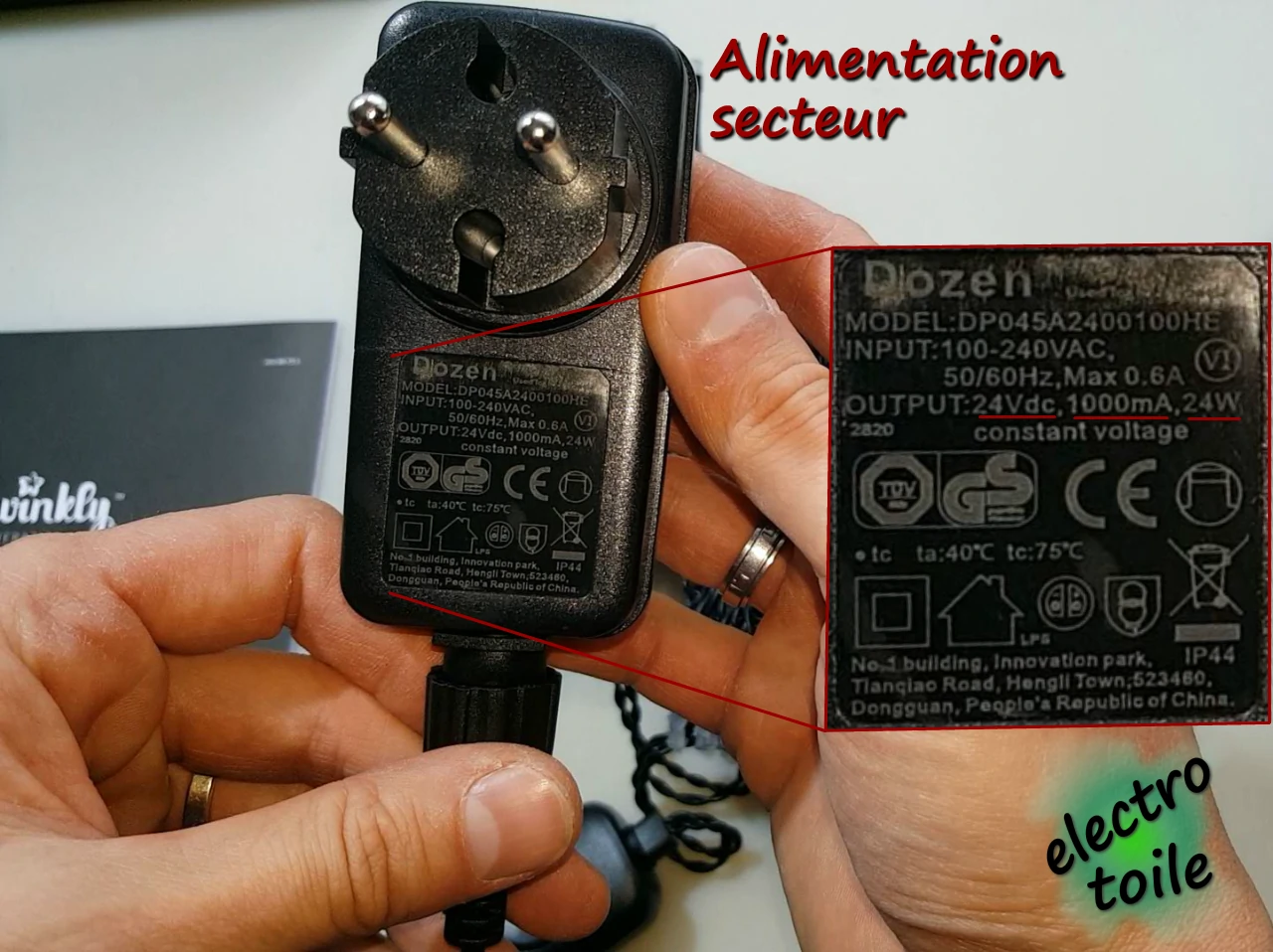 adaptateur secteur alimentation guirlande twinkly strings 250
