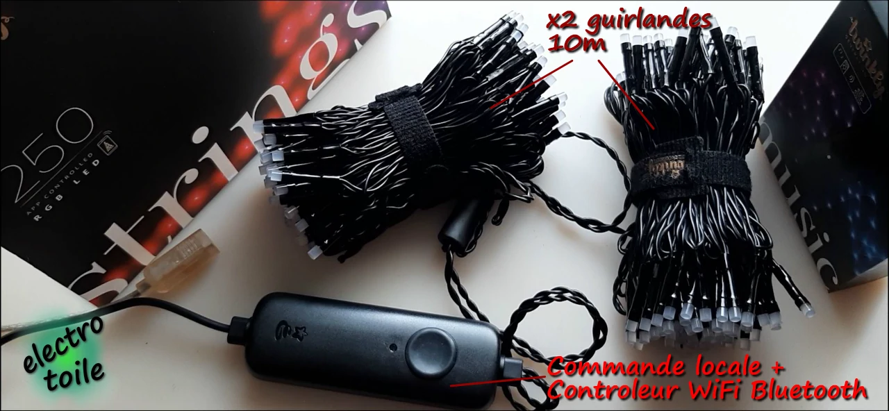 constitution de la guirlande twinkly strings 250 Led