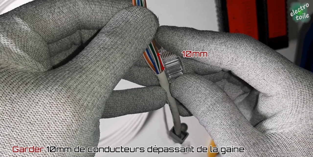 Couper les conducteurs afin de garder seulement 10mm de fils