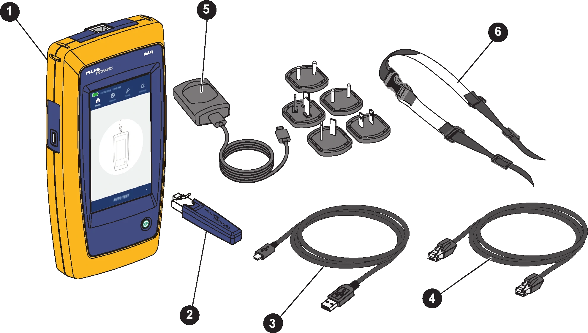 contenu du kit linkIQ de fluke networks