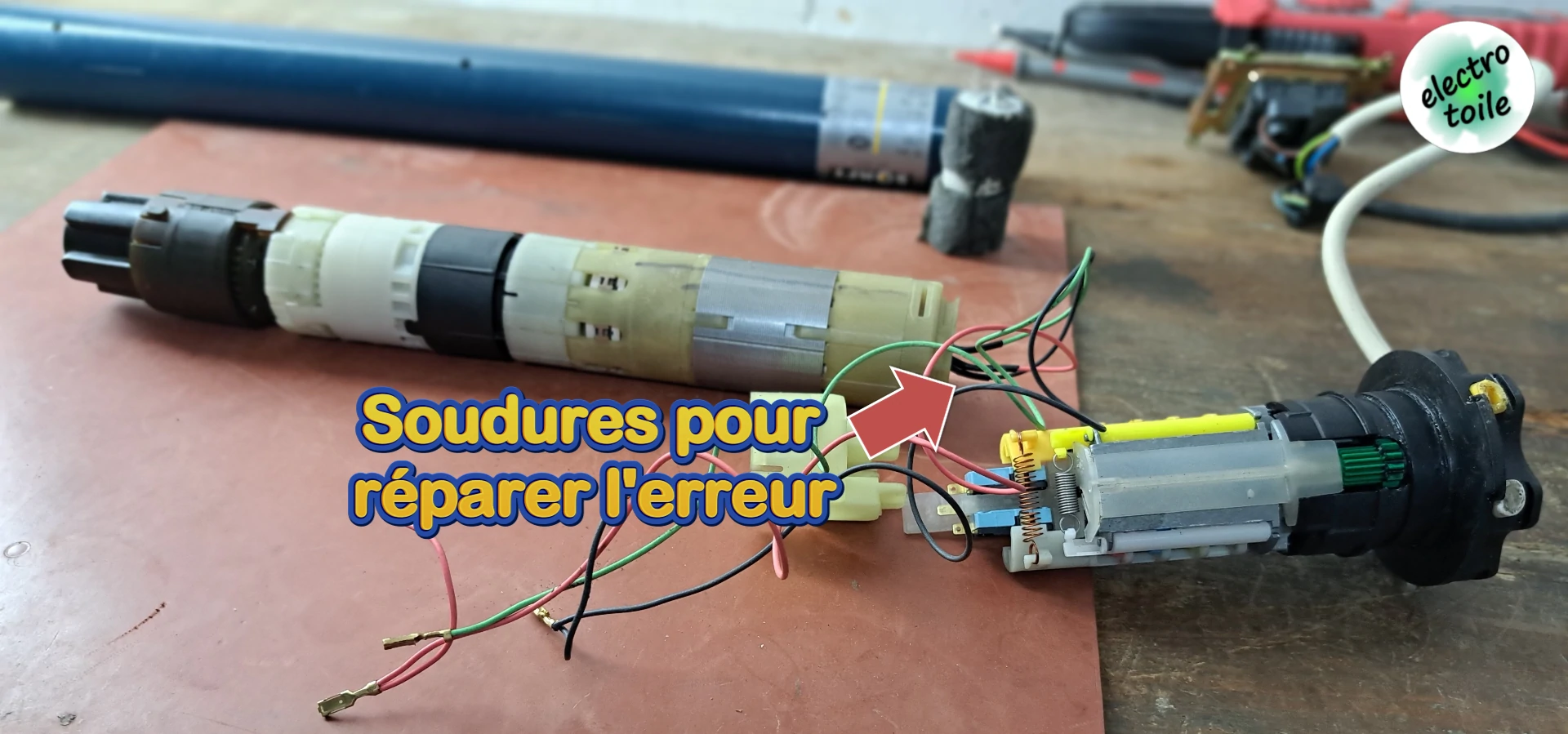 soudure sur alimentation du moteur Somfy du volet roulant
