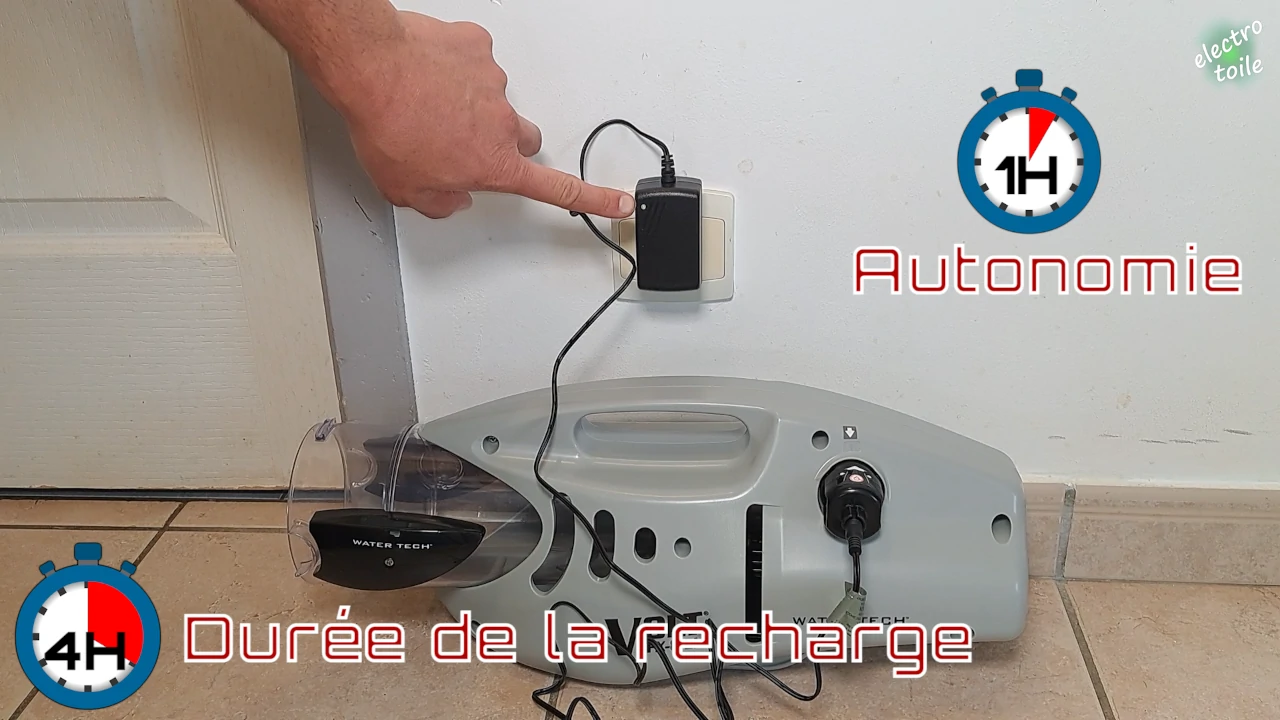 pour recharger complètement la batterie de l'aspirateur sans fil, il faut attendre 4 heures